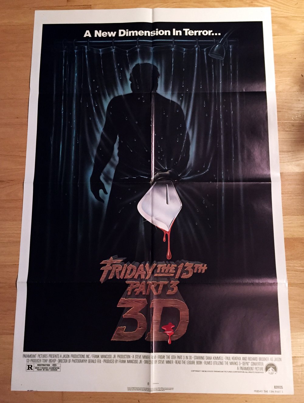 1982 FRIDAY THE 13TH PART III Original U.S. One Sheet Movie Poster