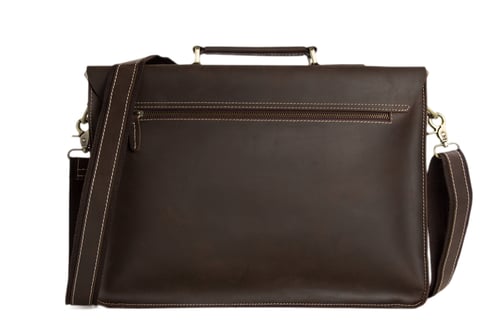 Image of Handcrafted Top Grain Genuine Leather Laptop Briefcase Business Handbag Men Messenger Bag 0344