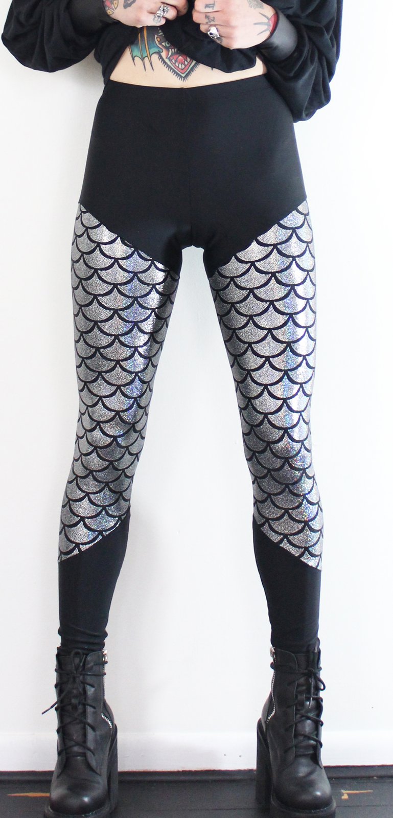 Silver 2024 mermaid leggings