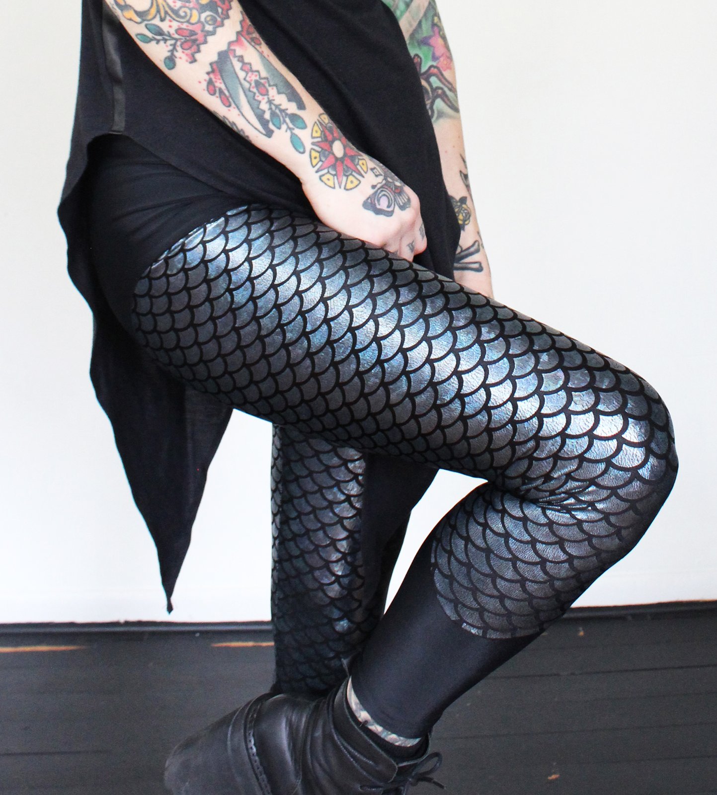 Blue black mermaid leggings sophireaptress