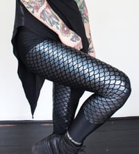Image 1 of Blue/black mermaid leggings 