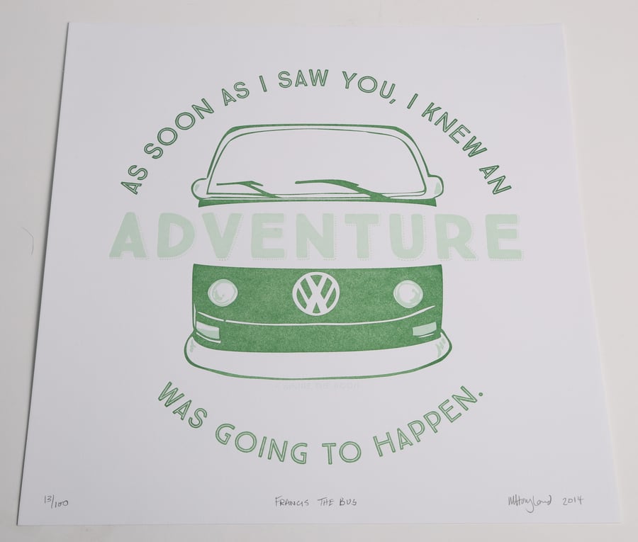 Image of Adventure Letterpress Print.