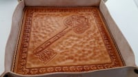 Image 4 of Custom Hand Tooled Leather Valet Tray. Your image/design or idea.