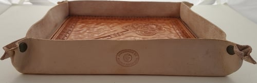 Image of Custom Hand Tooled Leather Valet Tray. Your image/design or idea.