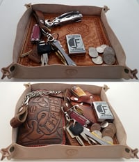 Image 3 of Custom Hand Tooled Leather Valet Tray. Your image/design or idea.