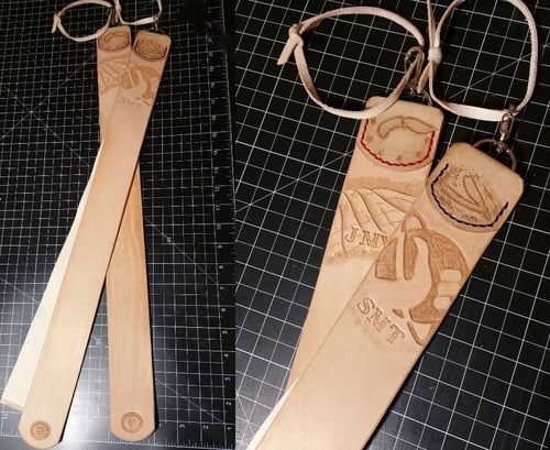 Image of Straight Razor or Knife Strop. Personalized & hand tooled