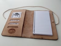 Image 5 of Custom Hand Tooled Leather Notepad, day planner, notebook cover. Refillable. Your image or idea.