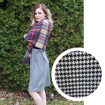 Image of Classic Girddy Wrap Skirt • White/Black Houndstooth             Reg. $59.99