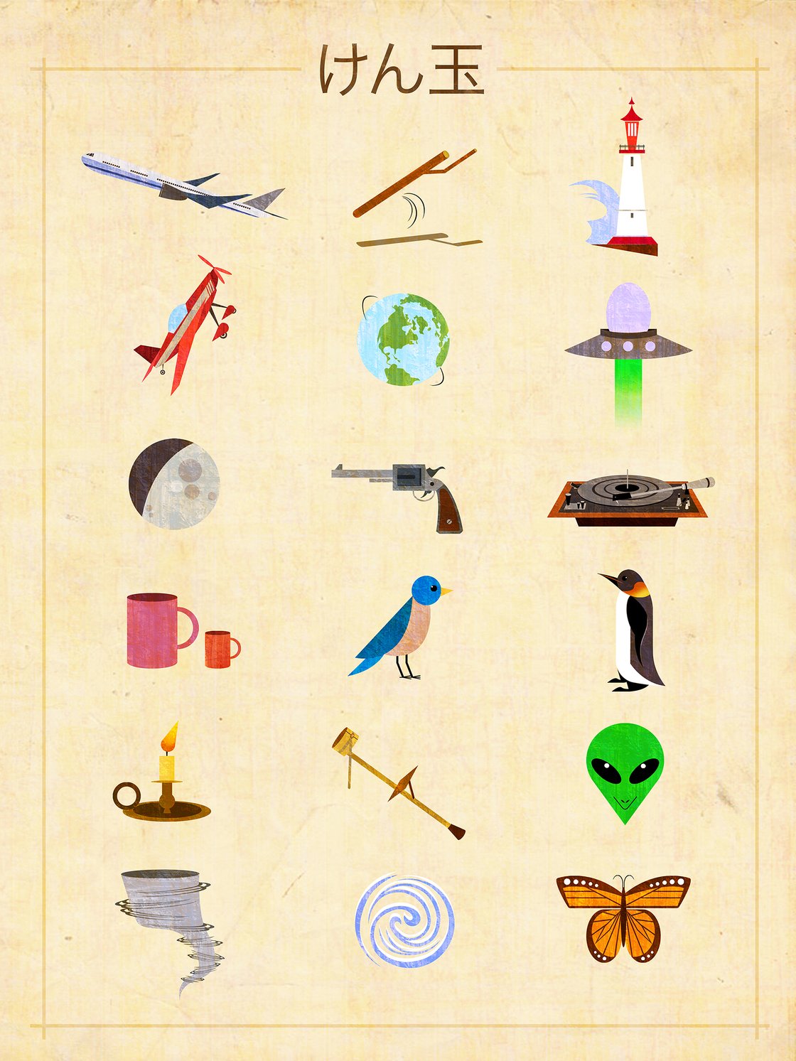 Image of Kendama Trick List Art Print