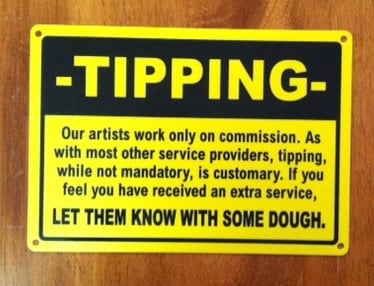Image of tipping sign 