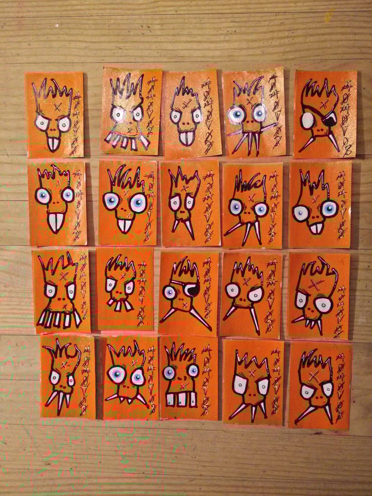 Image of Rusty teeth monster stickers (hand made)