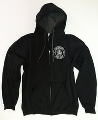 Image 2 of "STAY READY" HEAVY WEIGHT ZIP UP HOODIE BLACK VS MATTE GREY