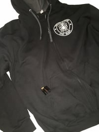 Image 3 of "STAY READY" HEAVY WEIGHT ZIP UP HOODIE BLACK VS MATTE GREY