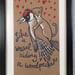 Image of "I LOVE YOU LIKE A WEASEL RIDING A WOODPECKER" ONE OF A KIND FRAMED LUNCH BAG ART