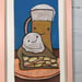 Image of "PIE AND BEER DAY" ONE OF A KIND FRAMED LUNCH BAG ART