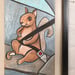 Image of "SAFETY SQUIRREL" ONE OF A KIND FRAMED LUNCH BAG ART