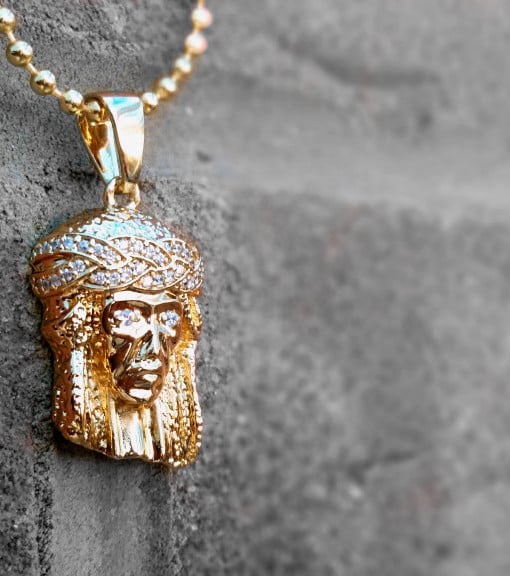 Image of Micro Iced Out Jesus Chain (18K)