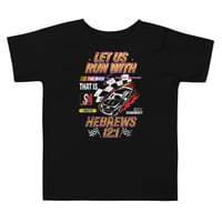 Image 2 of "Nascar Theme Hebrews 12:1" Toddler Tee