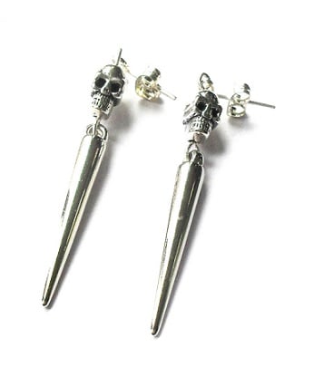 Image of Skull Spike Earrings