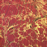 Image 1 of Marbled Paper #95 - 'Metallic Spanish Ripple on Red' 