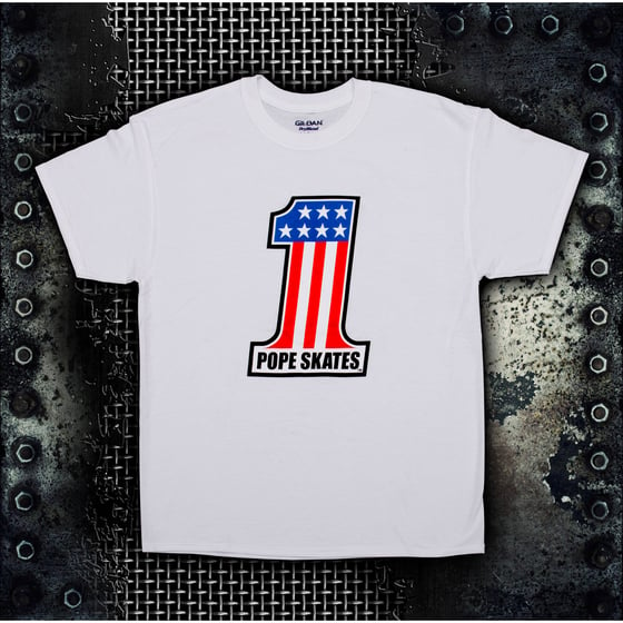 Image of #1 Evel Logo White T-Shirt