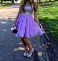 Image 1 of Lovely Lavender Short Prom Dress with Beadings, Prom Dresses, Homecoming Dresses