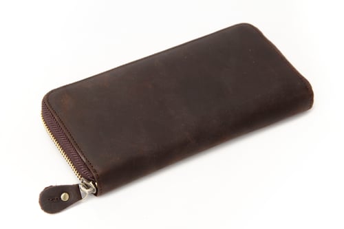 Image of Handmade Custom Wholesale Genuine Leather Wallet Men Long Wallet Money Purse Card Holders B-200