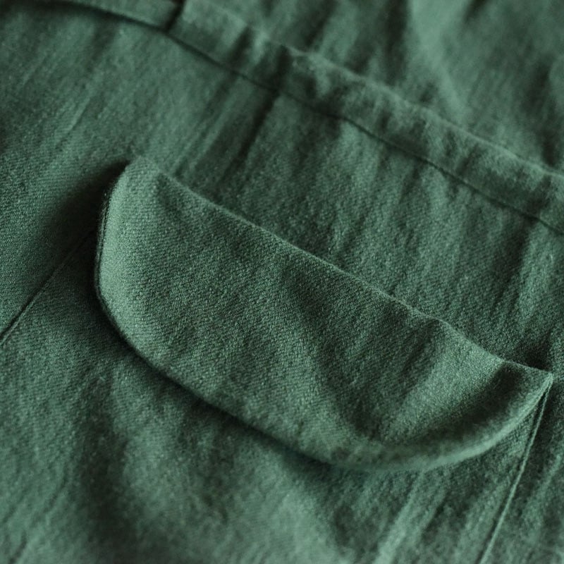Green Oversize Dress Cotton Linen Causel Women Clothes / clothingshow