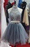 Beautiful Tulle Two Piece Beaded Prom Dresses, Two Piece Prom Dresses, Homecoming Dresses