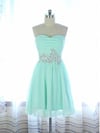 Lovely Short Mint Beaded Handmade Prom Dresses , Simple Prom Dresses, Homecoming Dresses