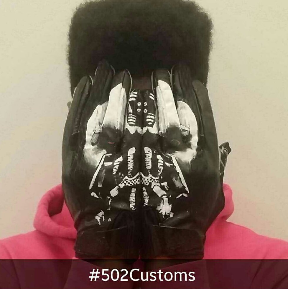 Black $ Bags Custom Football Gloves