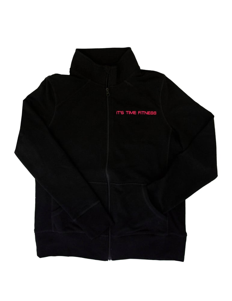 Image of It's Time Fitness Black/Pink Zip Jacket