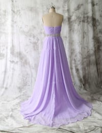 Image 2 of Beautiful Long Handmade Lilac Prom Dresses, Prom Dresses 2016, Simple Prom Dresses