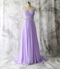 Image 1 of Beautiful Long Handmade Lilac Prom Dresses, Prom Dresses 2016, Simple Prom Dresses