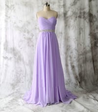Image 1 of Beautiful Long Handmade Lilac Prom Dresses, Prom Dresses 2016, Simple Prom Dresses
