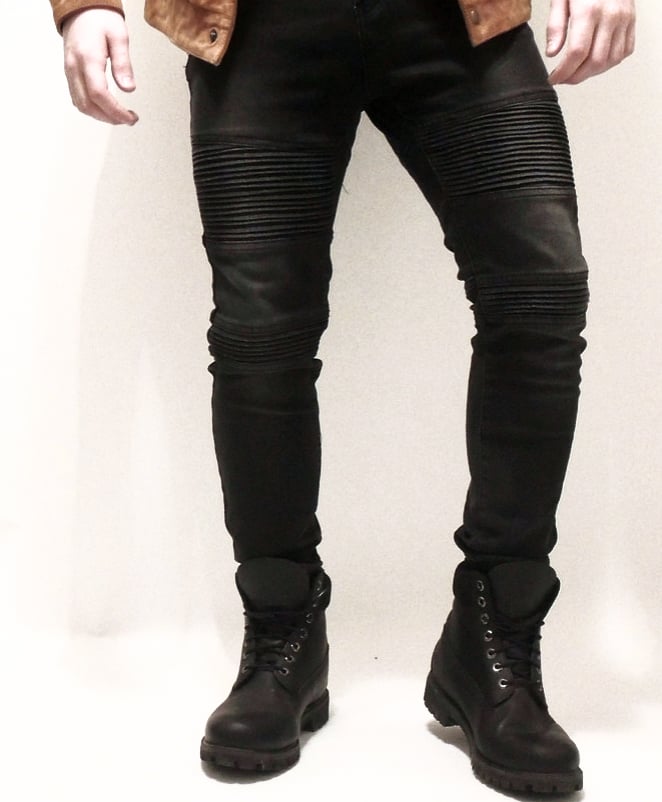 Image of Black Biker Denim