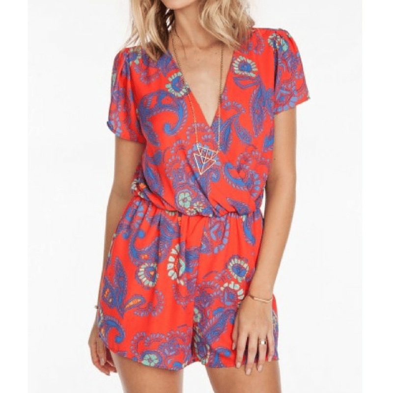 Image of WOVEN OVERLAP ROMPER