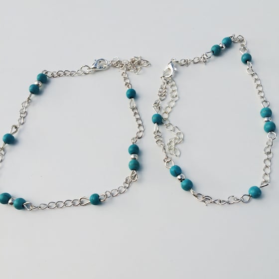 Image of Turquoise Bead Anklet