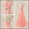 Custom Handmade Pink One Shoulder Prom Dresses, Prom Gowns, Evening Gowns