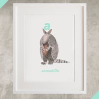 Image 2 of A - Armadillo Letter Print