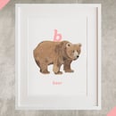 Image of B - Bear Letter Print
