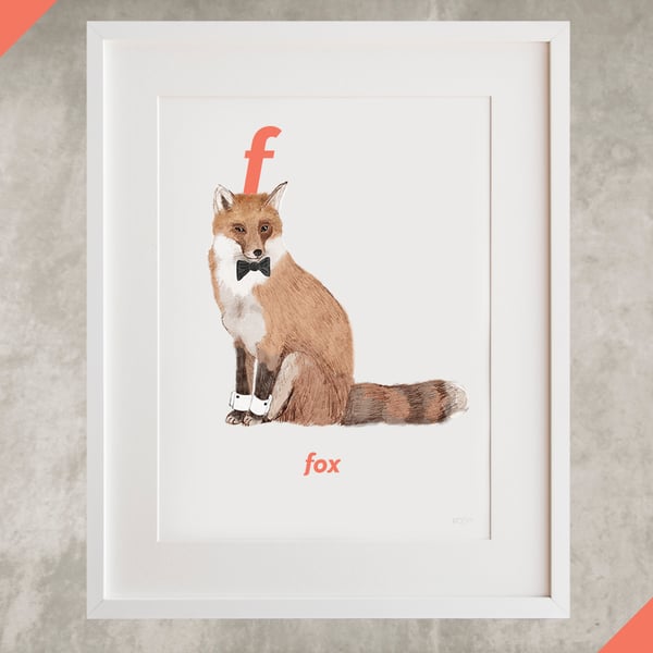 Image of F - Fox Letter Print