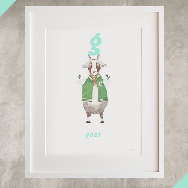 Image of G - Goat Letter Print
