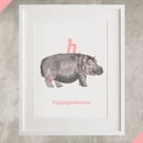 Image of H - Hippopotamus Letter Print
