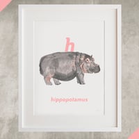 Image 2 of H - Hippopotamus Letter Print