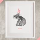 Image of K - Koala Letter Print