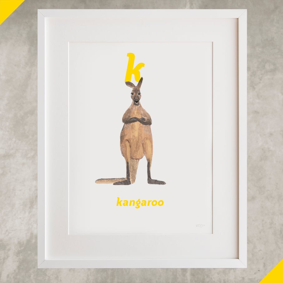 Image of K - Kangaroo Letter Print