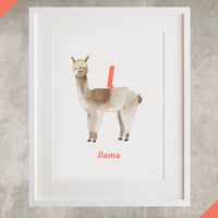 L - Llama Letter Print