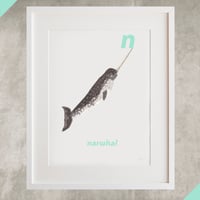 Image 2 of N - Narwhal Letter Print