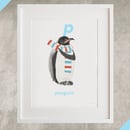Image of P - Penguin Letter Print